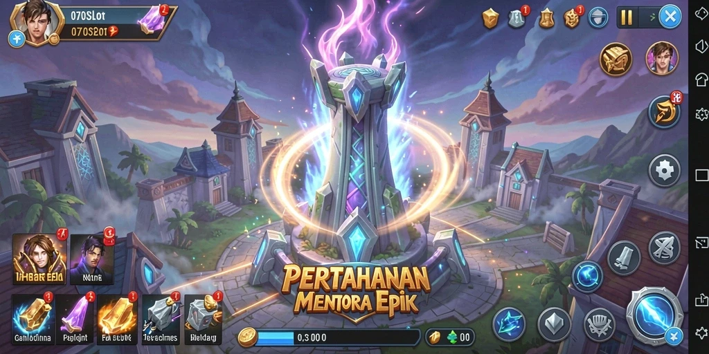 Screnshot 070SLOT menampilkan gameplay menara pertahanan yang mendebarkan.