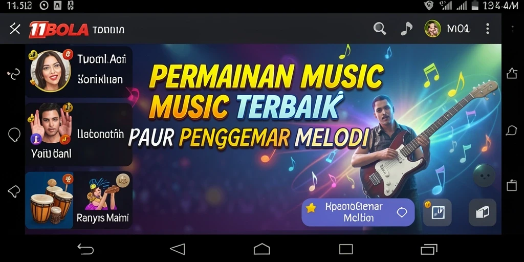Screenshot gameplay 11BOLA menampilkan aksi intens bermain musik.