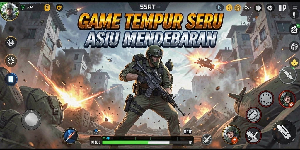 Tampilan gameplay mendebarkan di dalam game TPS 55RT.