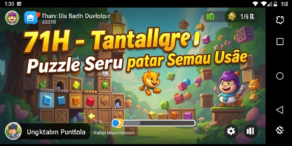 Screenshot utama 71H menampilkan pemain menyelesaikan teka-teki Puzzle.