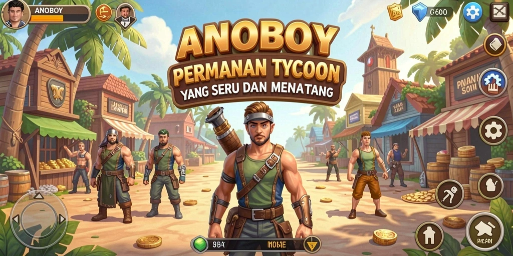Tampilan gameplay ANOBOY yang menarik dan interaktif.