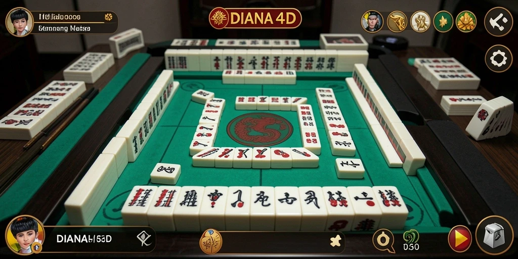 Tampilan gameplay menarik di DIANA4D dengan suasana Mahjong yang menyenangkan.
