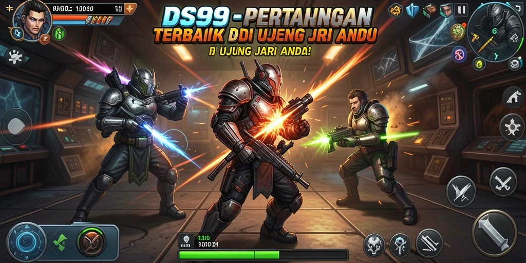 Tampilan gameplay DS99 menunjukkan pertarungan seru antar karakter.