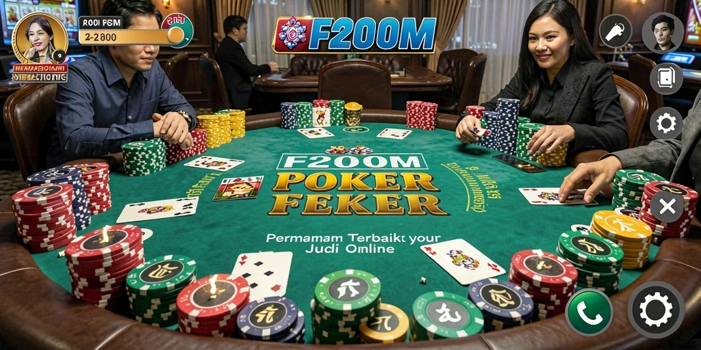 Tampilan gameplay Poker yang mendebarkan di F200M.