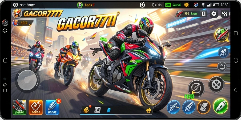 Gameplay seru GACOR777 dengan balapan motor yang mendebarkan.