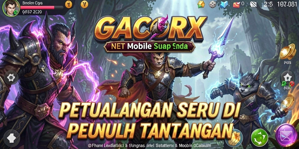 Screenshot GACORX menampilkan momen epik petualangan di tengah alam.