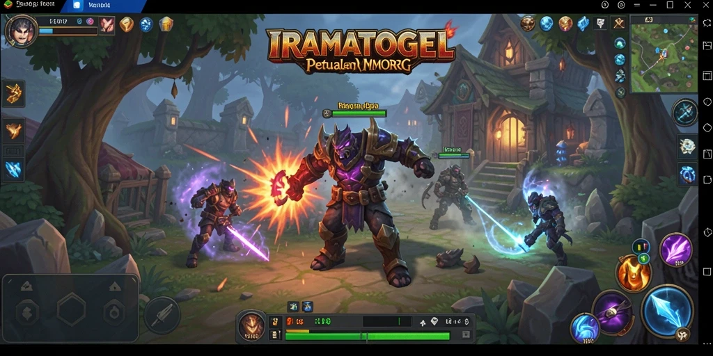 Tampilan gameplay MMORPG IRAMATOGEL yang penuh aksi dan petualangan.