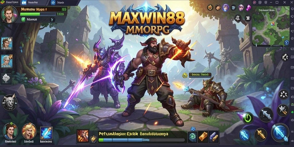 Screenshot gameplay MAXWIN88 dengan aksi pertempuran seru.