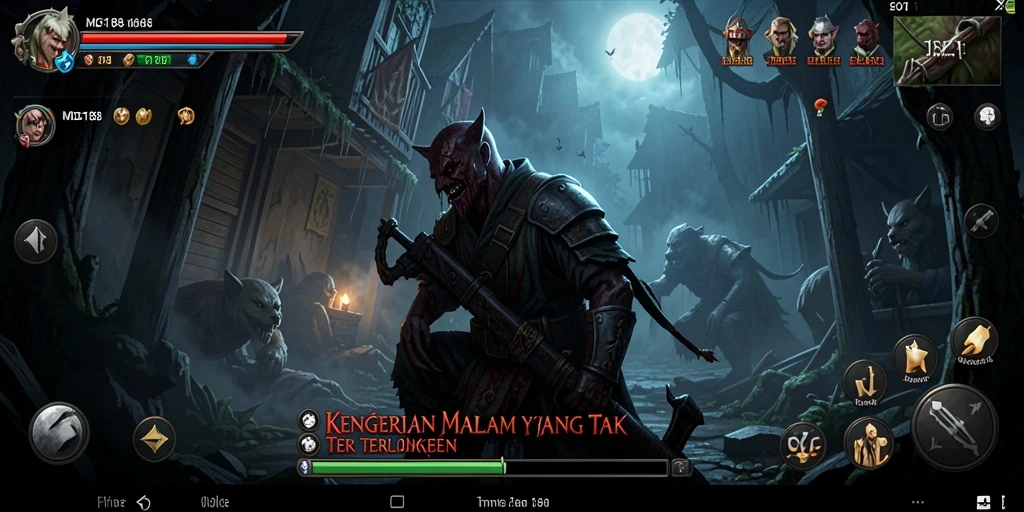 Screenshot MDG188 menampilkan suasana gelap dan menyeramkan di dalam permainan.