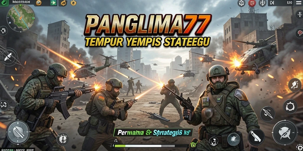Screenshot gameplay seru dari PANGLIMA77 menampilkan aksi tempur yang mendebarkan.