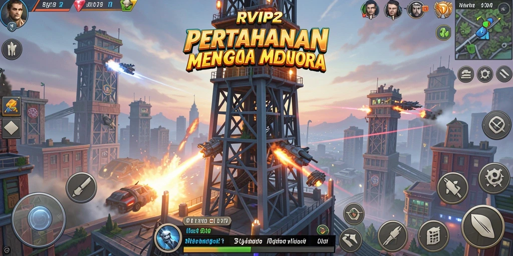 Tampilan menarik dari gameplay RVIP2 dalam aksi Tower Defense.