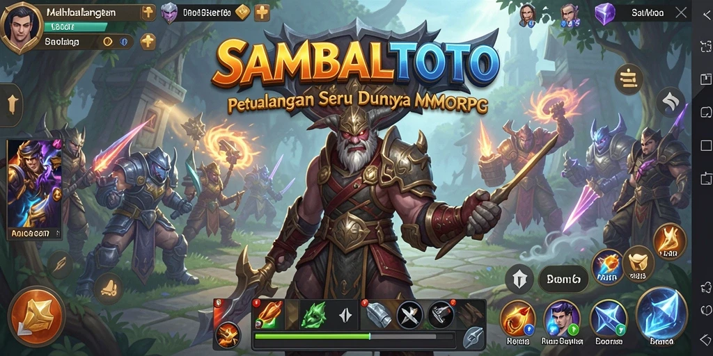 Screenshot utama SAMBALTOTO menampilkan aksi seru dalam pertarungan MMORPG.