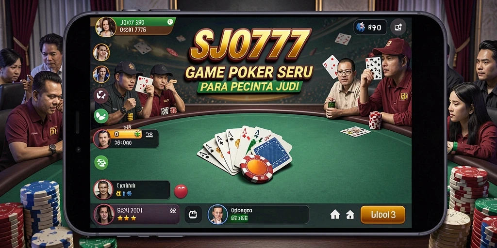 Gameplay SJO777 menampilkan permainan Poker yang menegangkan dan interaktif.