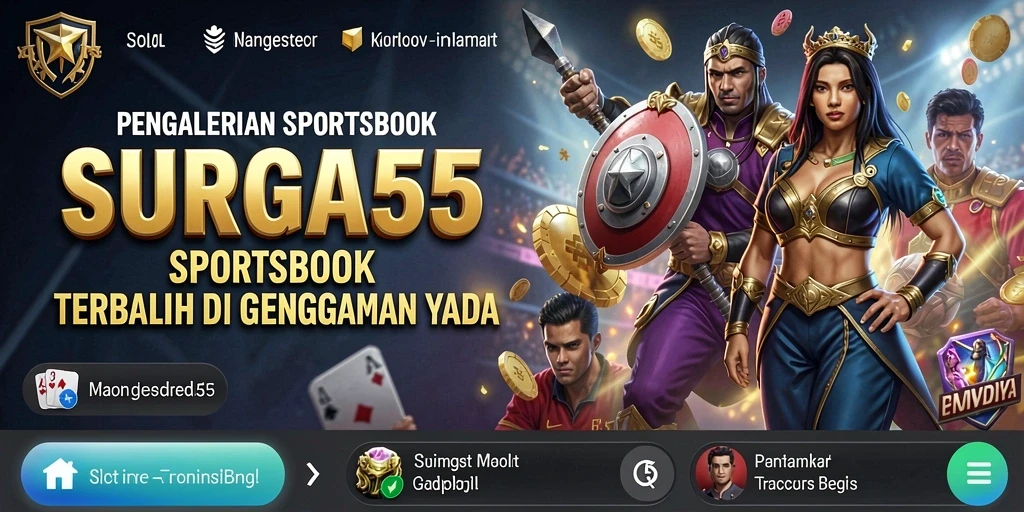 Tampilan utama SURGA55 dengan opsi taruhan olahraga yang beragam.