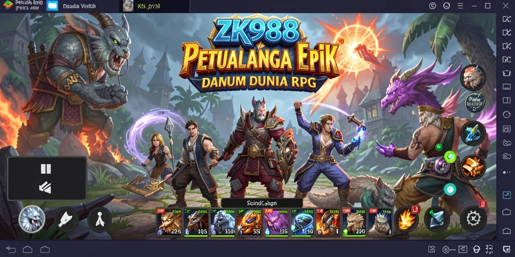 Gameplay RPG yang penuh aksi dan strategi dalam ZK988.